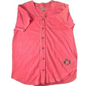 NYL Vintage Pink Baseball Jersey w Fish size 14/16